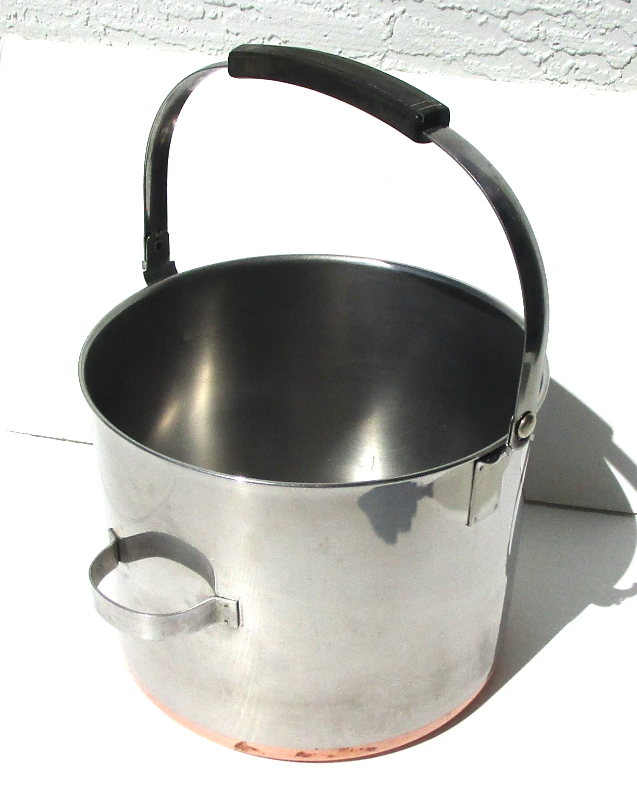 Revere Ware 8 Qt Stock Pot Copper Bottom Bail Handle Riverside CA vintage 1950's