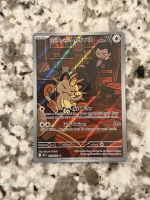Team Rocket's Meowth 203/182 Illustration Rare Pokemon TCG Destined Rivals