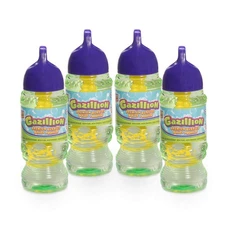 Gazillion Bubbles 10 oz. 4-Pack + 4 Multi Bubble Wands, Non-Toxic, Long-Lasti...