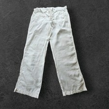 Vince 100 Linen Front Back Pockets Wide Leg Mid Rise Y2K Vacay Pants Sz M