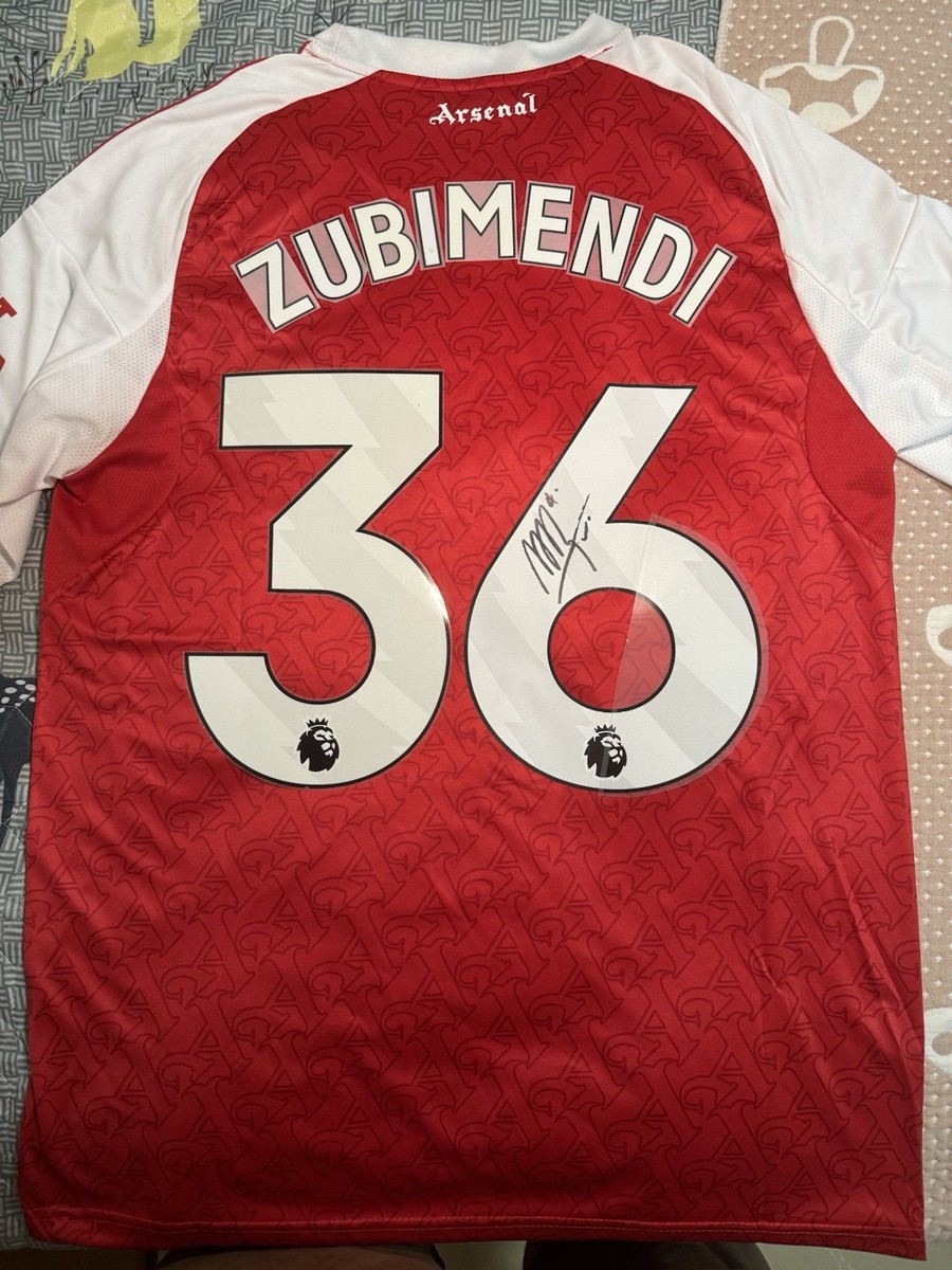 Zubimendi Signed Number Football Shirt Jersey Autograph Arsenal