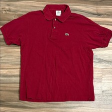 Men's Lacoste Maroon Short Sleeve Petit Pique Polo Shirt Size XL, Euro SZ 6
