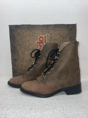 New Kids Brown Lace Up Laredo Cowboy Boots. 2005 1 M. 23-92