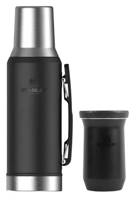 Combo Termo Stanley 1.200 Ml Mate System  + Mate Tereré 200ml NEGRO BLACK