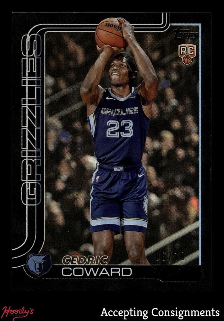 2025-26 Topps Black Rainbow #211 Cedric Coward RC ROOKIE 06/10 GRIZZLIES