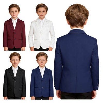 DE Jungen Blazer Sakko Langarm Jacke Anzugjacke Smoking Anzug Party Festzug