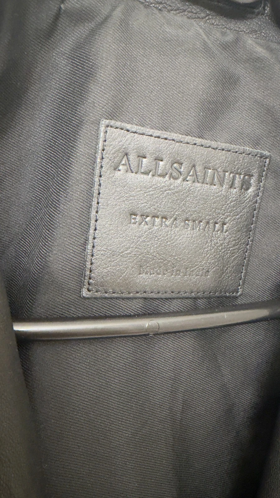 AllSaints Men’s Genuine Leather Biker Moto Jacket Black XSMALL image 3