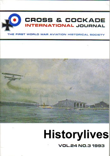 Cross & Cockade V.24 N.3 Alberto Briganti Italian Naval Aviator Italy Markings