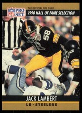 Jack Lambert HOF  1990 Pro Set  Card  EX-NM