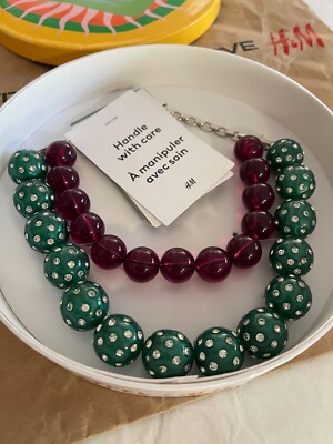 Iris Apfel x H&M HM Statement Necklace 2 Strand Beads - Authentic