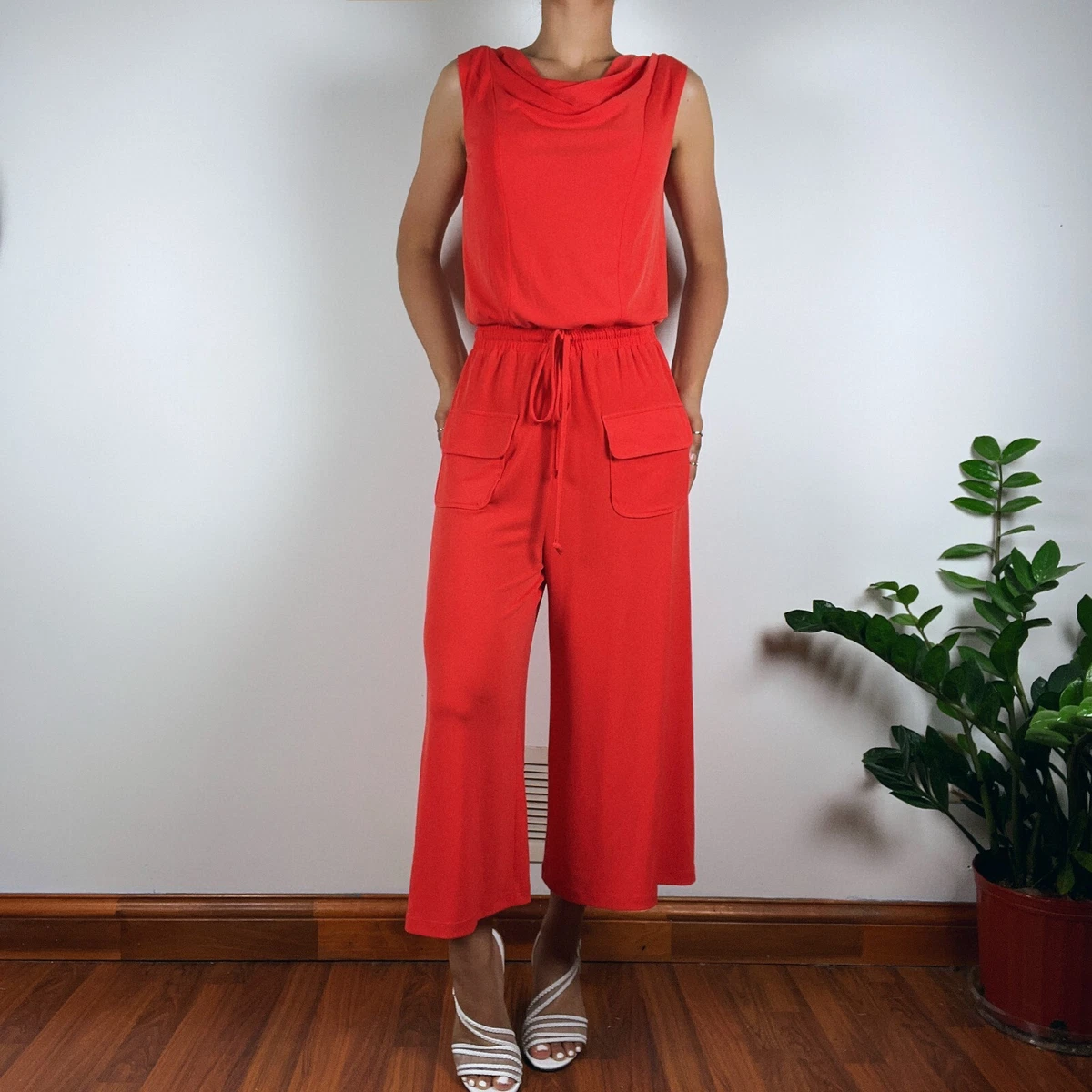 Vince Camuto Women's Orange Drawstring One Piece Jumpsuit Size XS | eBay