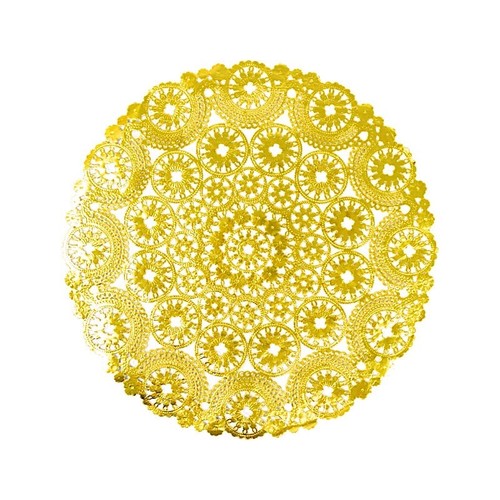 50 Metallic Gold Lace Round Disposable Paper PLACEMATS Party Events Decorations - Picture 2 of 9