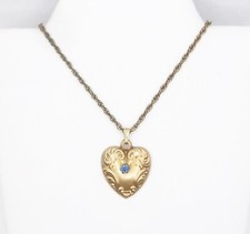 September Birthstone Gold Tone Heart Pendant 18 in. Chain Necklace ... 228