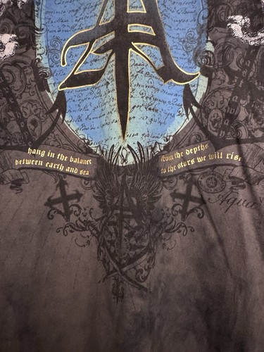 Aqua VI Y2K Men’s Size Medium Affliction Style Tshirt - Picture 3 of 8