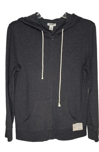 Old Navy Mens Gray Zip Up Adjustable Drawstring Hoodie Long Sleeve Size Medium