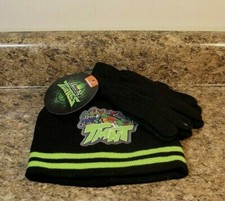 Teenage Mutant Ninja Turtles Boys Hat And Glove Set Black NEW