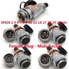 WEIPU WS28 2-35Pin bulkhead aviation connector, AC DC industrial power connector