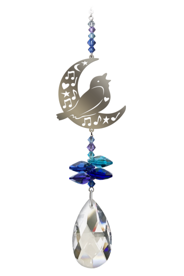 Crystal Fantasy Blackbird in the Moonlight 25cm Suncatcher