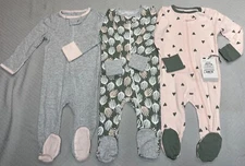 NEW (3 Pack) Cloud Island 6-9M Dino Dreams Sleep N' Play 1 Piece