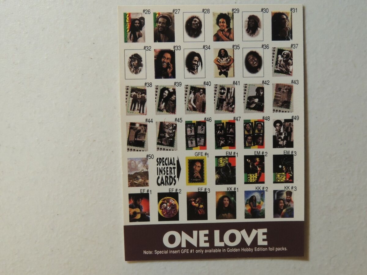 BOB MARLEY REGGAE LEGEND COMPLETE BASE SET OF 50 NON SPORT BOB MARLEY REGGAE LEGEND COMPLETE BASE SET OF 50 NON SPORT