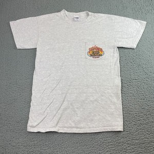 Talladega Shirt Mens Medium Gray Alabama 2010 Feel The Thunder Racing Pocket*