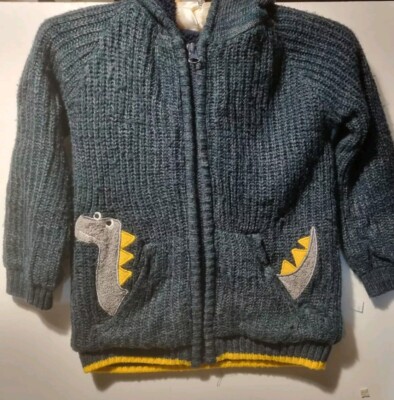 NUTMEG Dynausors Winter Strickjacke Größe 4-5 Jahre EX ZUSTAND PERFEKT FÜR DEN WINTER 