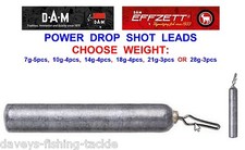 DAM EFFZETT POWER DROP SHOT LEADS WEIGHTS FOR SEA COARSE FISHING LINE BRAID RIGS