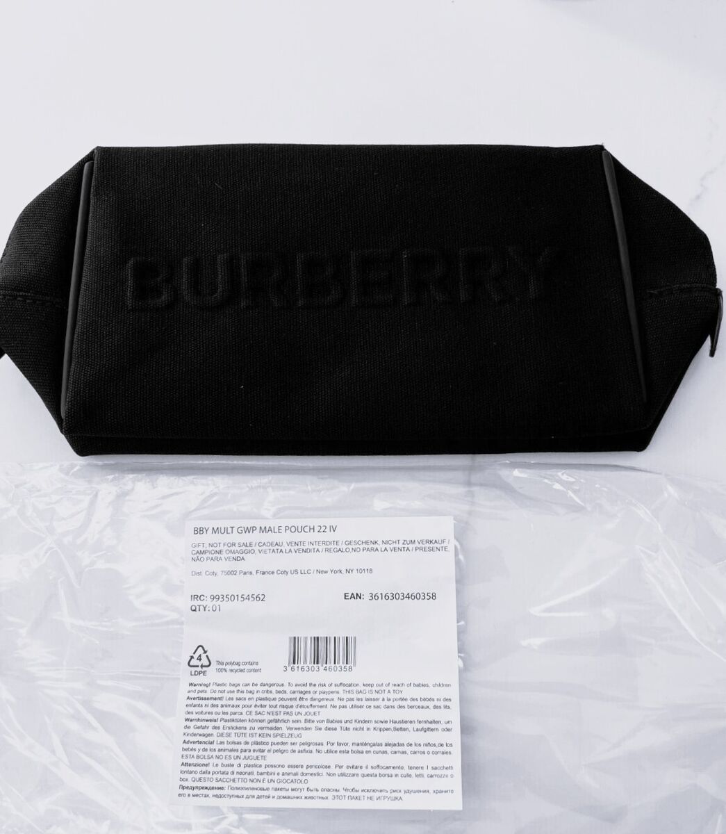 Burberry Embossed Logo Unisex Canvas Toiletry Shave Bag Burberry Embossed Logo Unisex Canvas Toiletry Shave Bag