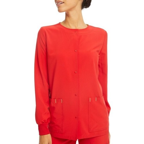 Scrubstar NEW♈Woman's Snap up Warm Up Jacket~Ethical size S~Ruby Gem - Picture 2 of 7