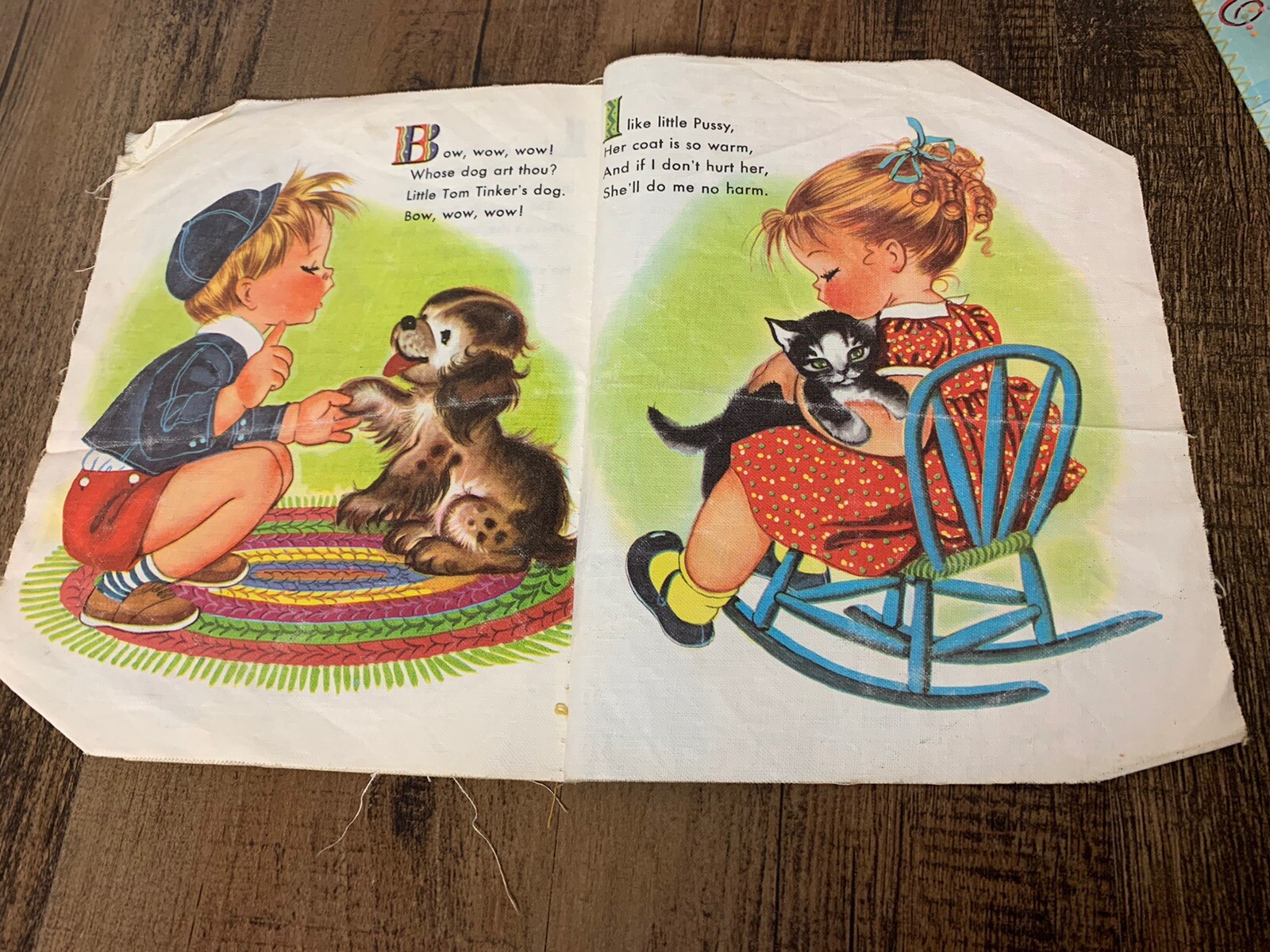 Vintage Lot of 2 Rare Children Books Mother Goose Cloth & From My