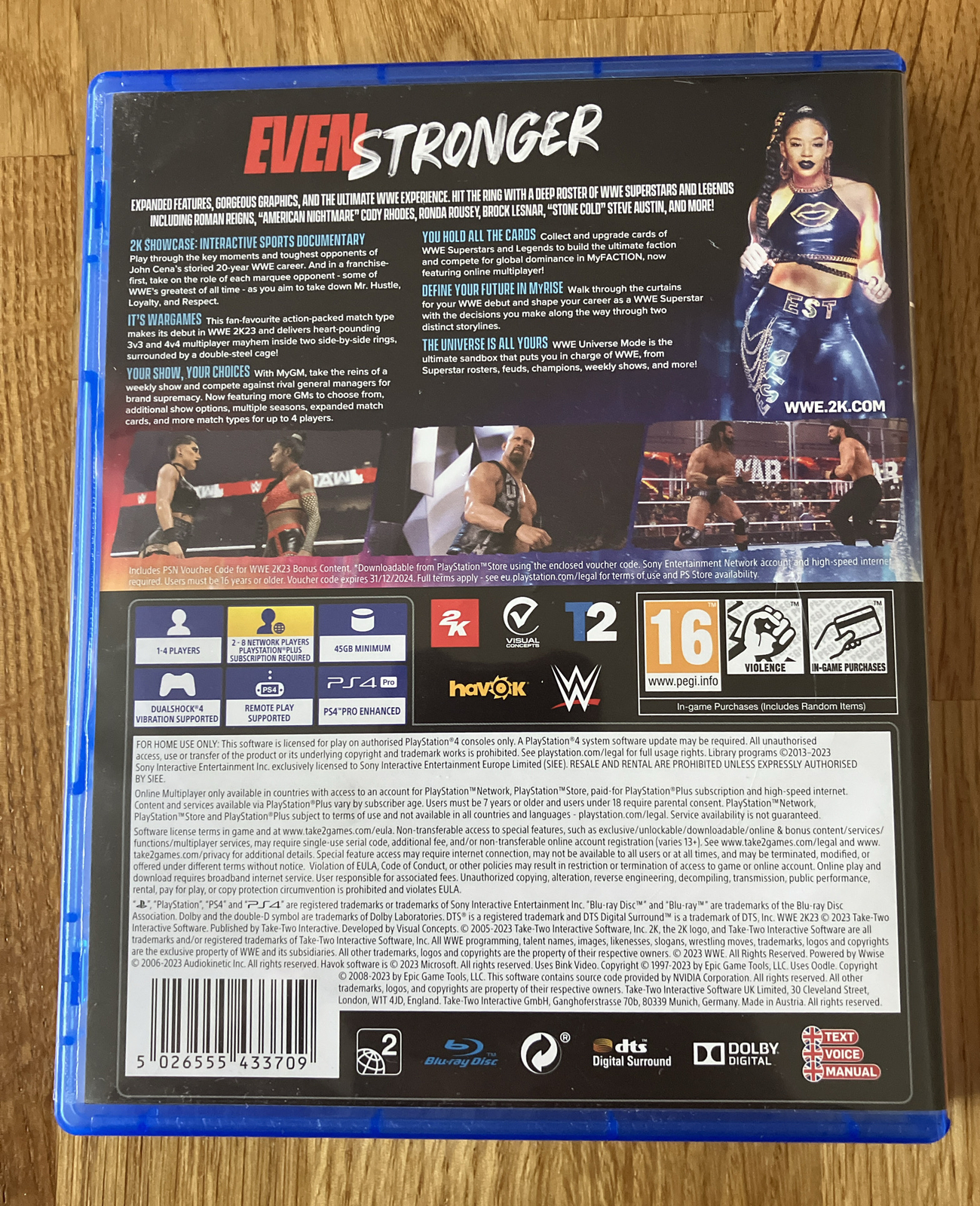 WWE 2K23 • SONY • PS4 • PLAYSTATION 4 • WRESTLING • MINT • FREE UK P&P