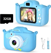 Kids Camera Toys for 3-12 Years Old Boys Girls HD Digital Video Cameras 32GB SD