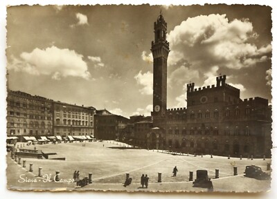 cart.702 postcard travelled 1951 Siena, the camp