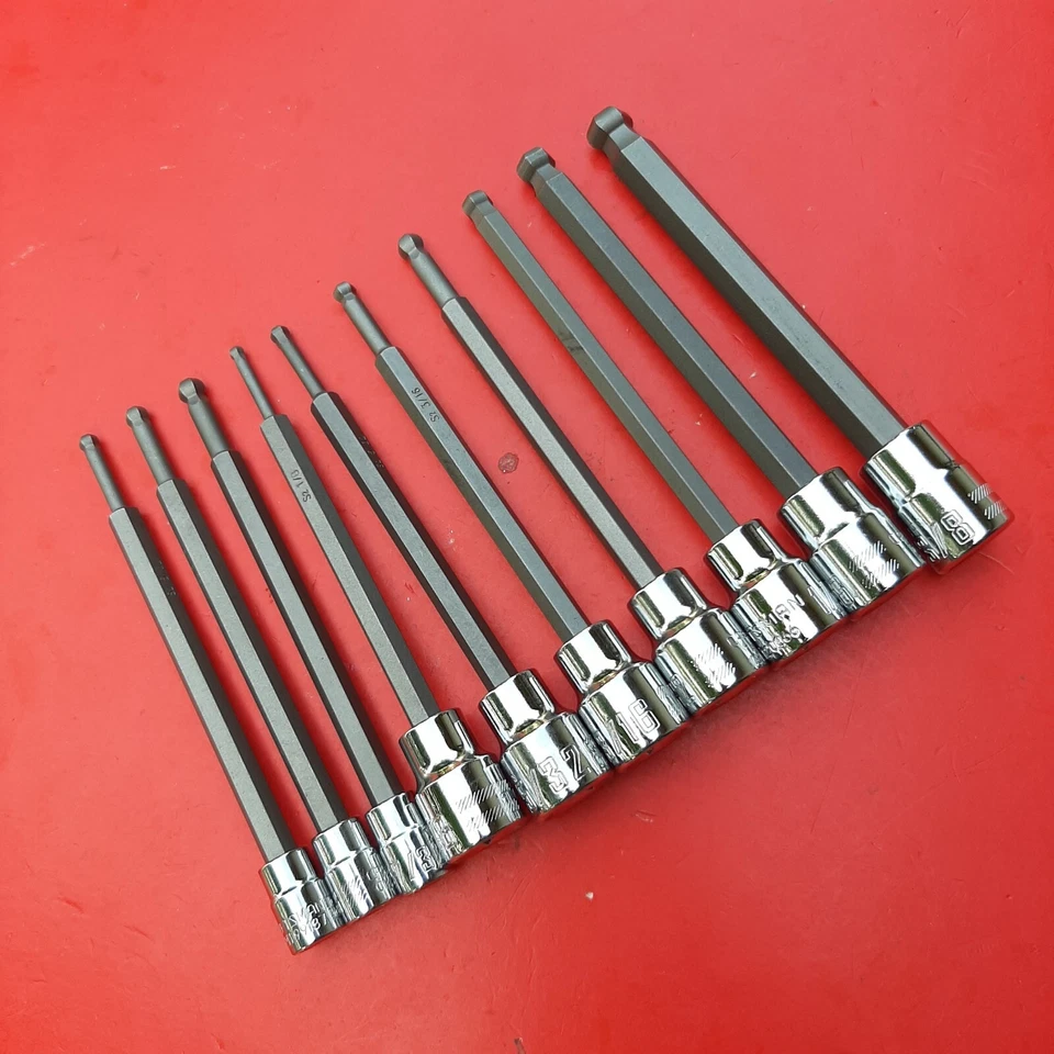 NEW CRAFTSMAN TOOLS 10 Piece SAE Long Shank Ball End Hex Bit Driver Socket Set - Image 2 of 4