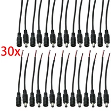 15Pair 12V 5.5x2.1mm Male +Female DC Power Socket Jack Connector Cable Plug Wire