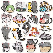 Assorted Cute Funny Cat Kitty Kitten Feline Animal Iron-On Embroidered Patches