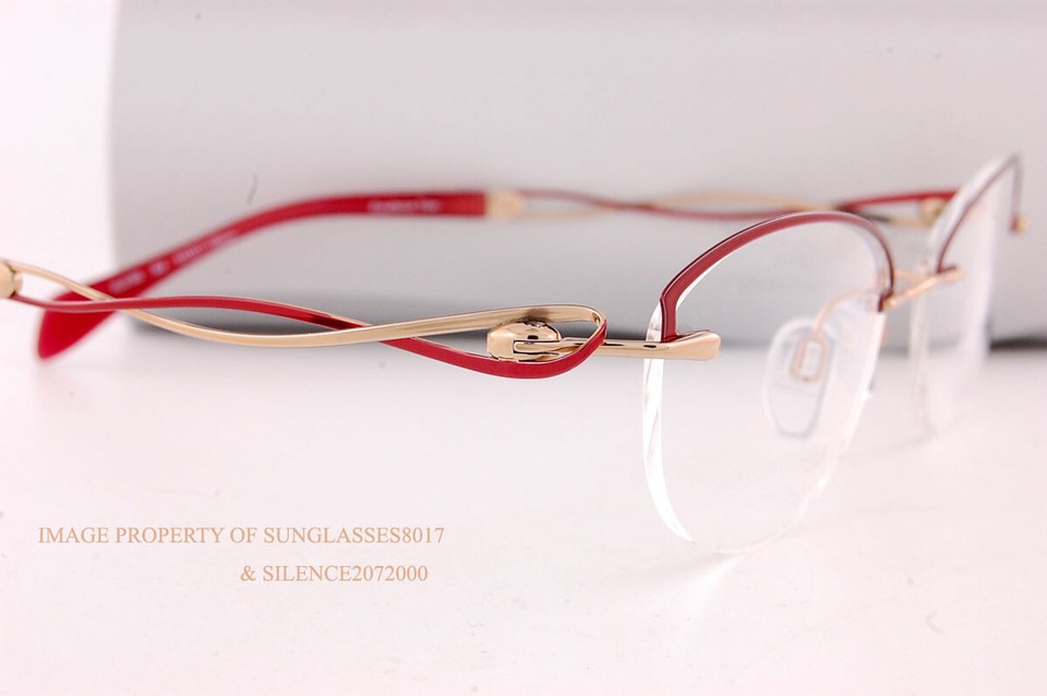 New CHARMANT Eyeglass Frames Titanium Line Art XL 2160 BU Burgundy For