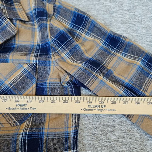 Vintage 90s Mens Large Pendleton Brown Plaid 100% Virgin Wool Blazer Jacket USA - Picture 9 of 11