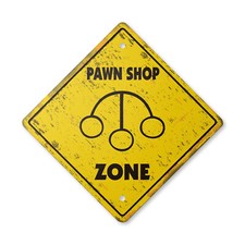 Pawn Shop Vintage Crossing Sign Xing Plastic Rustic Tall age store
