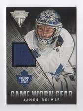 2013-14 Panini Titanium Game Worn Gear #GGJRE James Reimer MAPLE LEAFS