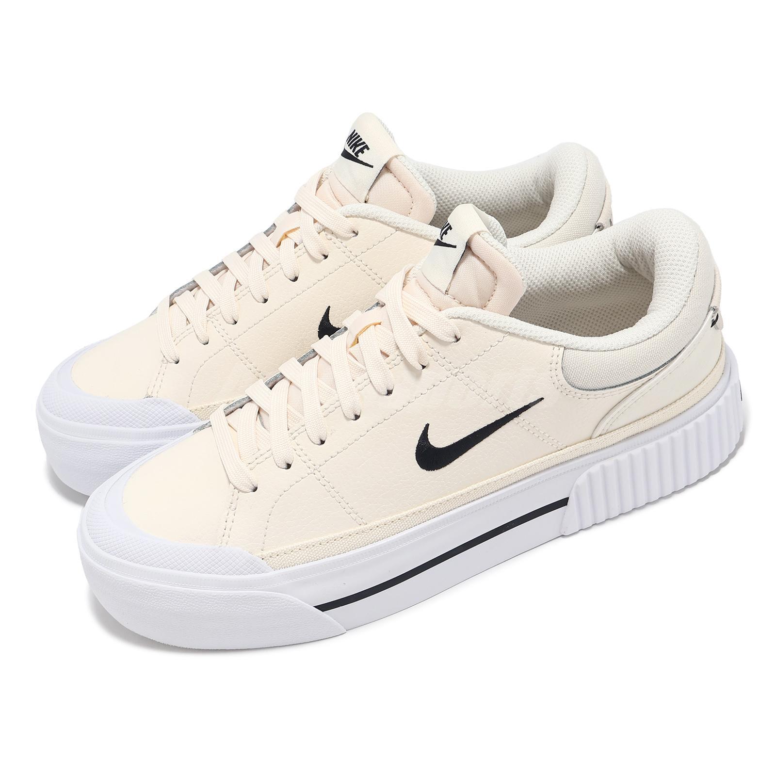 Женские кроссовки Nike Wmns Court Legacy Lift из муслина цвета слоновой кости на платформе FV5526-101