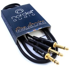Image of 1 x Stereo 1/4" inch Jack plug to 2 x 1/4" Mono Jack plugs Lead Cable 1.5m