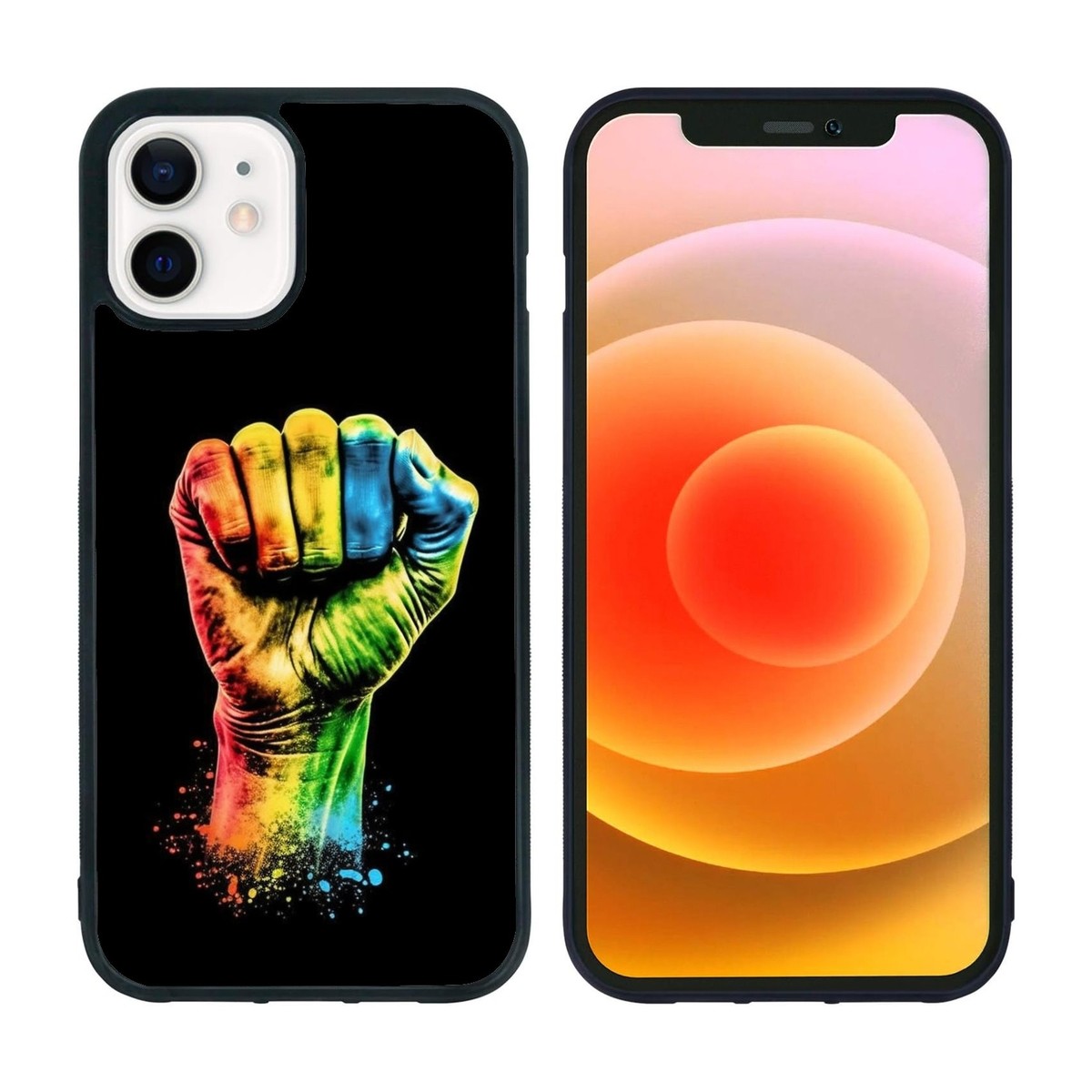 For iPhone 14 15 11 12 13 Pro Max Crazy Phone Case LGBT Pride raised fist |  eBay