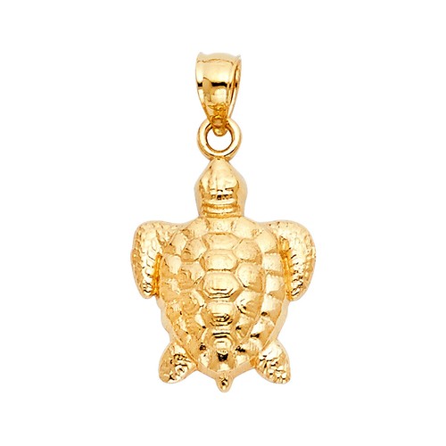 14K Yellow Gold Turtle Pendant For 