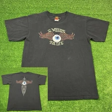 Vintage Y2K Hot Leathers 2 Wheels For Life Grunge Biker Tee Shirt Men's Large