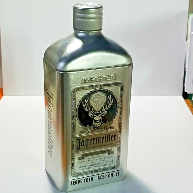 Jagermeister Metal Ice Bucket & Jager 750ml Football Zippered Bottle