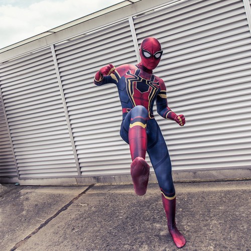 Avengers 3 Infinity War SpiderMan Kids Jumpsuit With Mask Cosplay Spiderman Suit - Picture 7 of 12