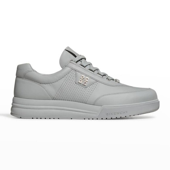 スニーカー GIVENCHY FW25 LOW TOP SNEAKER WITH LOGO (BH00AXH1W4 001) Givenchy Men's Leather G4 Logo Low-Top Sneakers in Graphite