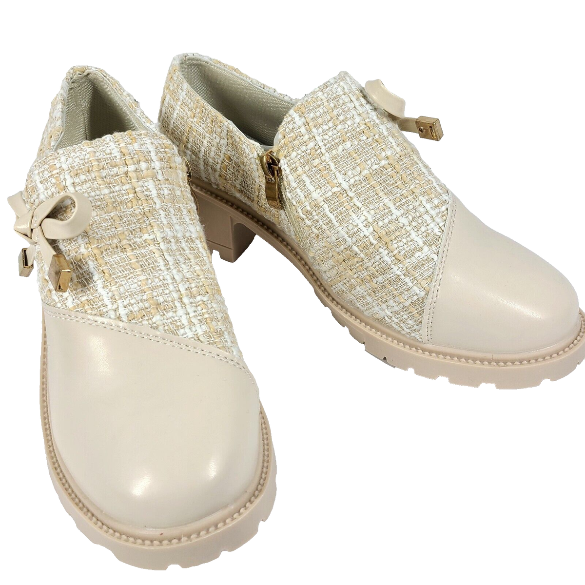 靴 Trios Heel Loafers 38 beige TOD's Shoes Women's EU 37 Beige Patent Leather Block Heel