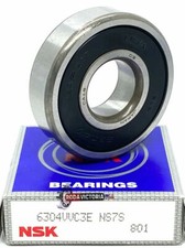 NSK 6304 VV C3 Deep Groove Ball Bearing, Rubber Sealed 6304 2rs 20x52x15 mm